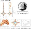 wholesale 925 Sterling Silver Plated Rose Gold Opal Star Leverback Drop Dangle Earrings-0-4
