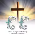 wholesale  925 Sterling Silver & Turquoise Cross Ear Cuff Non-Pierced Cartilage Clip-On Helix Earrings Wholesale for Women Faith Fashion Jewelry Gift-0-5