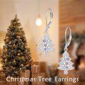 wholesale 925 Sterling Silver Multi-Color Crystal Christmas Tree Drop Earrings for Women Holiday s-0-4