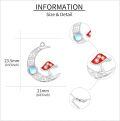 wholesale 925 Sterling Silver Moon Pendant with Red Enamel and Crystal Accents-0-3