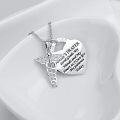 wholesale 925 Sterling Silver Heart-Shaped Caduceus Angel Nurse Prayer Pendant Necklace for Women-0-3