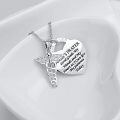 wholesale 925 Sterling Silver Nurse's Prayer Heart Pendant With Caduceus Charm-0-3