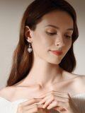 wholesale 925 Sterling Silver Pearl & Filigree Heart Drop Earrings Gift for Her-0-1