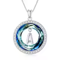 TOUPOP Sterling Silver Stone Alphabet A Initial Letter Pendant Necklace-0-0