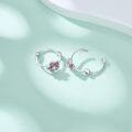 wholesale 925 Sterling Silver Pink Flower CZ Studs Nose Rings for Women Cartilage Piercing Jewelry-0-3