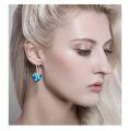 wholesale 925 Sterling Silver Blue Crystal Heart Butterfly Drop Earrings For Women-0-1