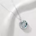 wholesale 925 Sterling Silver Dragonfly Round Rainbow Crystal Pendant Necklace for Women-0-2