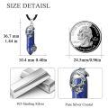 wholesale 925 Sterling Silver Skull With Blue Lapis Lazuli Crystal Pendant Necklace-0-3