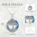 wholesale 925 Sterling Silver Blue Crystal Tree of Life Pendant Necklace-0-3
