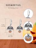 wholesale 925 Sterling Silver Witch's Heart Black Rose Pumpkin Bat Spider Skeleton Halloween Drop Earrings for Women Gifts-0-4