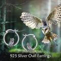wholesale 925 Sterling Silver Owl Hoop Earrings - Adorable  for Her-0-5