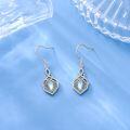 wholesale 925 Sterling Silver Celtic Knot Moonstone Drop Earrings with Abalone Shell Inlay and Hook Closure-0-1