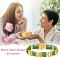 wholesale 925 Sterling Silver Green Jade Link Bracelet Wholesale With Intricate Clasp Design-0-41
