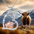 wholesale 925 Sterling Silver Yak Love You Forever Heart Pendant Necklace for Women Girls Gifts-0-3