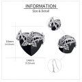 wholesale 925 Sterling Silver Black Heart Crystal Rose Thorn Vine Drop Earrings-0-4