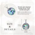 wholesale 925 Sterling Silver Round Pendant with Abalone Shell and Two Rabbits Design Necklace-0-5