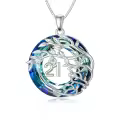 TOUPOP Sterling Silver & Zircon Tree Of Life Necklace - 21st Birthday Gifts-0-0