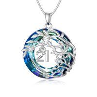TOUPOP Sterling Silver & Zircon Tree Of Life Necklace - 21st Birthday Gifts-undefined