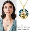 wholesale 925 Sterling Silver Round Blue Topaz Moon & Mountains Pendant Necklace for Women Christian s-0-5