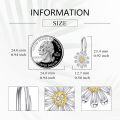 wholesale 18K Gold Plated & Sterling Silver Daisy Earrings with Crystals - Elegant Floral Jewelry for Women-0-3