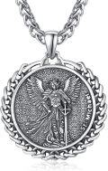 wholesale 925 Sterling Silver Saint Michael Pendant Necklace  with Angel Design for Men & Women Catholic Religious -0-0