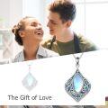 wholesale 925 Sterling Silver Teardrop Moonstone & Abalone Shell Filigree Pendant Necklace for Women Gifts-0-5