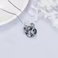 TOUPOP Sterling Silver Crystal Dragon Necklace For Women Jewelry Gifts-0-3