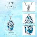 TOUPOP Sterling Silver Turquoise Family Tree Initial Pendant Necklaces-0-4