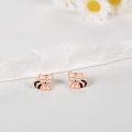 wholesale 925 Sterling Silver Red Panda Stud Earrings Cute Animal Jewelry for Women Birthday Gifts-0-3