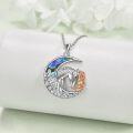 wholesale 925 Sterling Silver Moon with Horse and Woman Pendant Necklace for Women-0-3