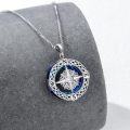 wholesale TOUPOP Compass Necklace For Women 925 Sterling Silver Celtic Knot Compass Pendant Crystal Graduation Jewelry Inspirational Travel Christmas Gifts For Women -0-3