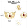 wholesale 14K Gold Skeleton Hands Heart Ruby Pendant Necklace for Women Mom Lover Gift-0-3