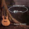 wholesale 925 Sterling Silver Punk Guitar Bracelet for Musicians - Hypoallergenic Nickel-Free Music Jewelry Gift for Women-0-5