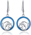 wholesale TOUPOP Dolphin Earrings For Women 925 Sterling Silver Dainty Dangle Drop Hook Earrings Ocean Animals Jewelry Gifts For Mom Wife Girlfriend Sister Friend Birthday Anniversary -0-0