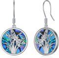 wholesale 925 Sterling Silver Abalone Shell Dragonfly Drop Earrings with Celtic Knot Design-0-0