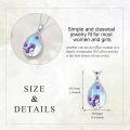 wholesale 925 Sterling Silver Owl Moonstone Pendant Necklace with Purple Stars and Flowers-0-2