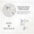wholesale 925 Sterling Silver Purple Crystal Hummingbird & Flower Pendant Chain Necklace for Women Girls  43cm-68cm Length Adjusted-0-2