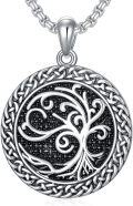 wholesale 925 Sterling Silver Tree of Life Pendant Necklace  Norse Viking Jewelry for Men & Women-0-0