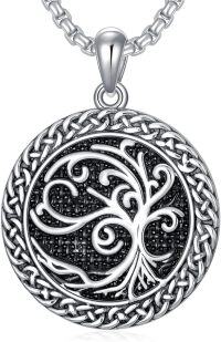wholesale 925 Sterling Silver Tree of Life Pendant Necklace  Norse Viking Jewelry for Men & Women-02- silver