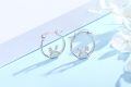 wholesale 925 Sterling Silver Cute Bunny Opal Hoop Earrings White Gold Plated-0-2