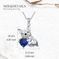 wholesale Metal Synthetic Stone French Bulldog Pendant Necklace for Women-0-5