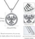 wholesale 925 Sterling Silver Round Celtic Knot Phoenix Heart Pendant Necklace for Women and Men-0-4