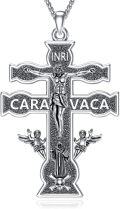wholesale 925 Sterling Silver Crucifix Cross with Angels and Skulls Pendant Necklace for Men/Women - Catholic Protection -0-0