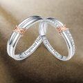 wholesale TOUPOP Personalized Custom Moissanite Couples Rings Set For Him And Her Moissanite Engagement Ring For Couples 925 Sterling Silver Engraved Name Wedding Bands Anniversary Valentine's Day Jewelry Gift -0-3