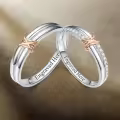 TOUPOP Sterling Silver Moissanite Couples Rings Set Engraved Name-0-3