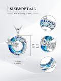 wholesale 925 Sterling Silver Blue Crystal Dragonfly & Vine Design Pendant Necklace - Holiday Gift for Her-0-5