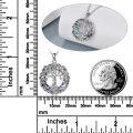 wholesale 925 Sterling Silver Rainbow Crystal Tree of Life Pendant Necklace for Women-0-2