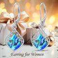 wholesale 925 Sterling Silver Teardrop White Opal Dangle Earrings for Women-0-14