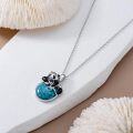 wholesale 925 Sterling Silver Panda Turquoise Pendant Necklace - Cute Animal s for Mom & Daughter Birthdays Xmas Mothers' Day-0-2