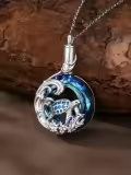 TOUPOP Sterling Silver Stone Cremation Urn Necklace For Women Ashes Keepsake-0-1